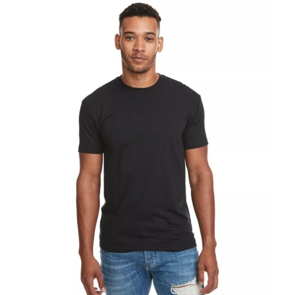 Lot Of 12 Next Level Apparel Men's Crew Neck T-Shirt Soft Basic T Shirt  Black S